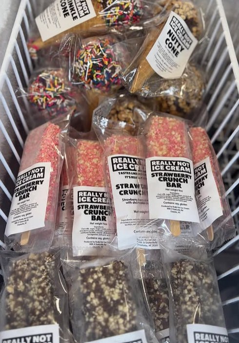 Really Not Ice Cream products in freezer bin